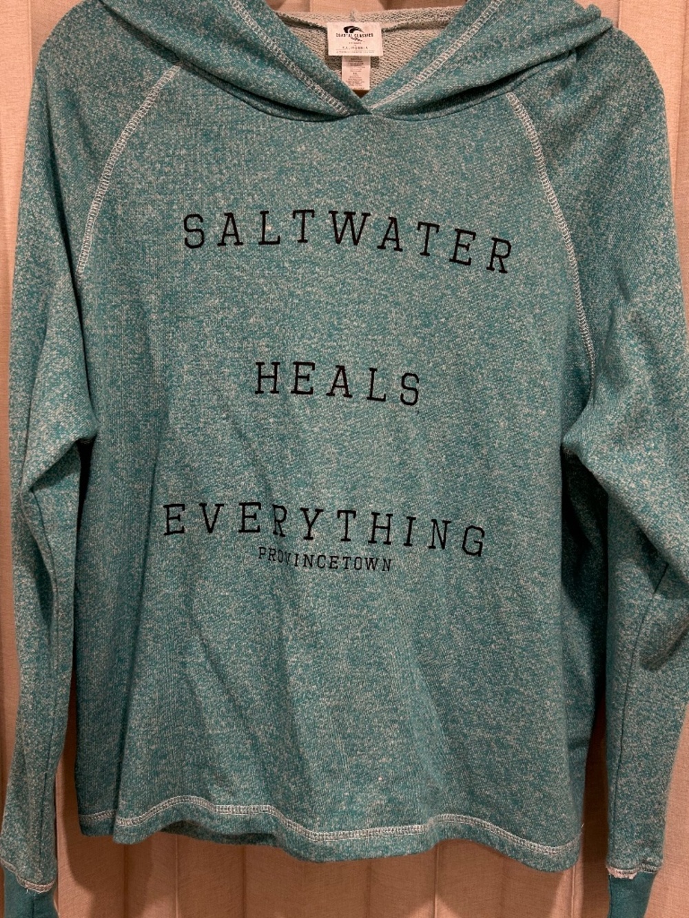 Coastal Classics Women’s 2XL Blue Pullover Hoodie "Saltwater Heals"